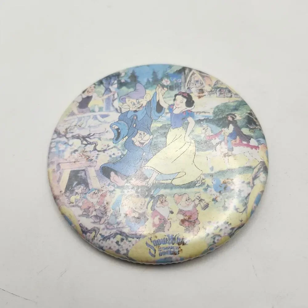 Vintage 1980s Disney Snow White Seven Dwarfs 3 Inch Pinback Button Disneyana